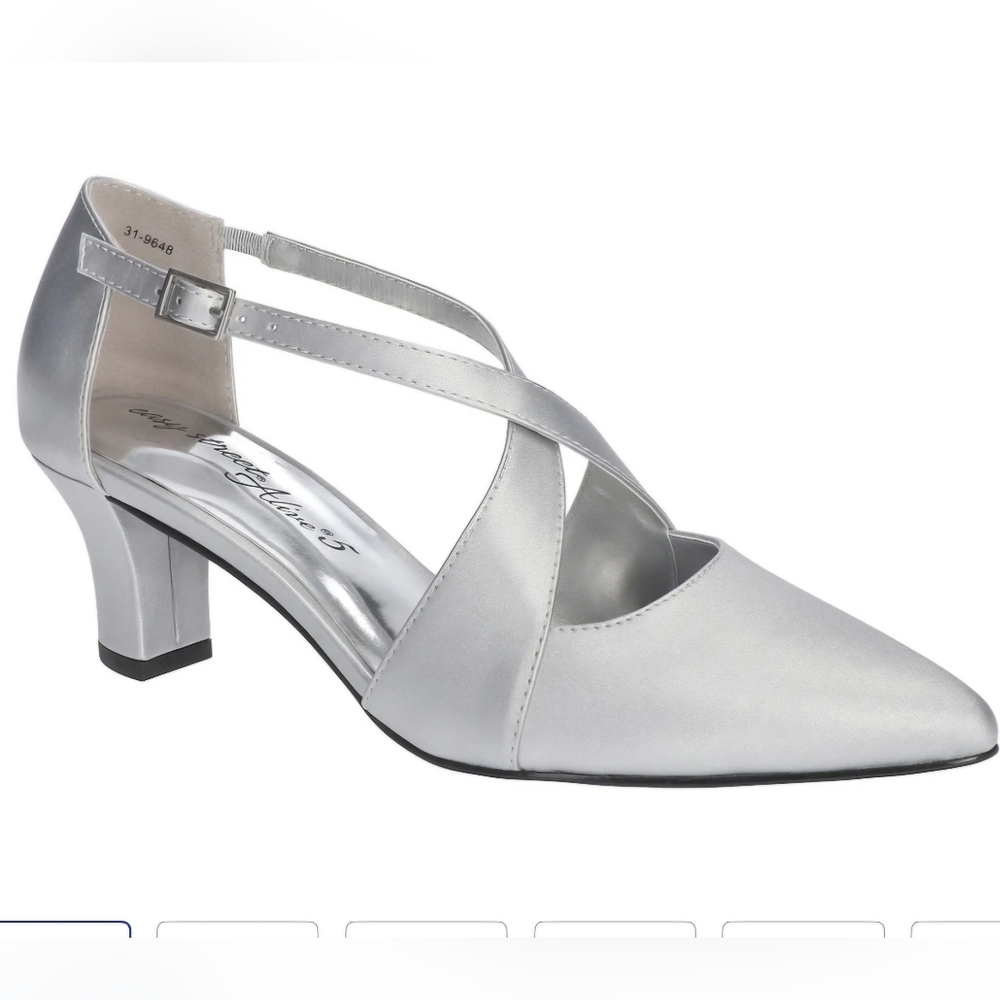 Easy Street‎ Women's  Alina 5 Elegant Silver Grey Heels 9 M NEW Dancing Shoes